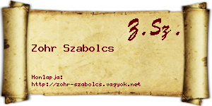 Zohr Szabolcs névjegykártya