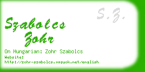 szabolcs zohr business card